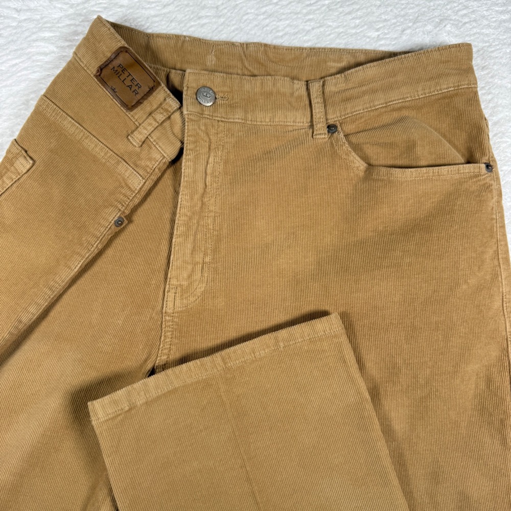 Peter Millar Corduroy Mens 38/32 Beige Stretch 5-Pocket Pants MF15B92